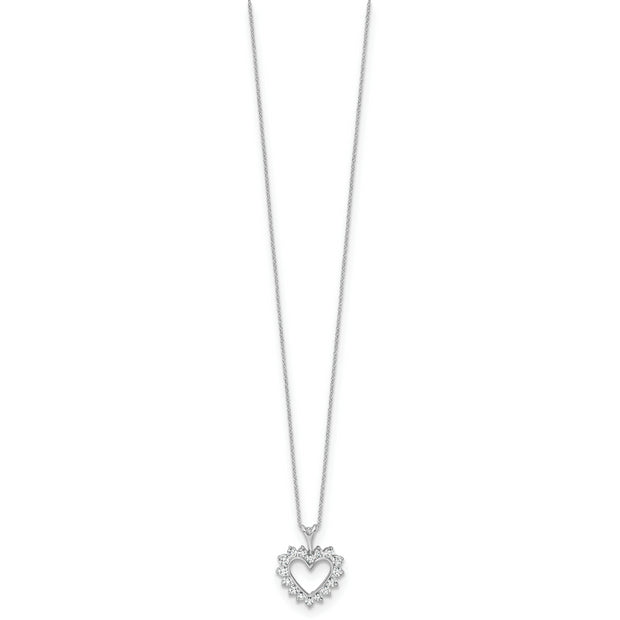 10k White Gold Lab Grown Diamond VS/SI FGH Heart Pendant Necklace