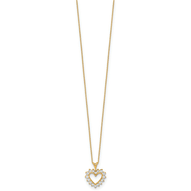 10k Lab Grown Diamond VS/SI FGH Heart Pendant Necklace