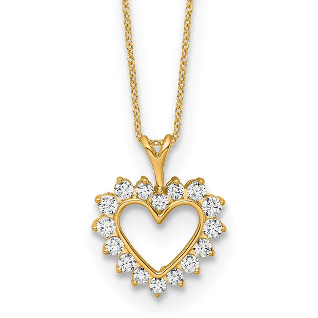 10k Lab Grown Diamond VS/SI FGH Heart Pendant Necklace