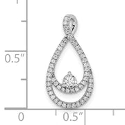 14k White Gold Diamond Teardrop Chain Slide
