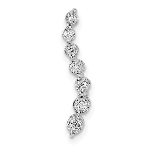 14k White Gold Graduating Diamond Chain Slide