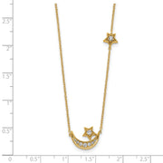 14k Moon & Star Diamond 18in Necklace