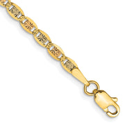 14k 2.75mm Tri-color Gold Pav? Valentino Chain