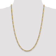 14k 3.9mm Semi-solid with Rhodium Pav? Figaro Chain