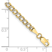 14k 3.4mm Semi-solid with Rhodium Pav? Curb Chain