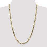 14k 4.3mm Semi-solid with Rhodium Pav? Curb Chain