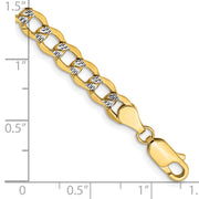 14k 5.2mm Semi-solid with Rhodium Pav? Curb Chain