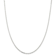 Sterling Silver 2.2mm Diamond-cut Long Link Cable Chain