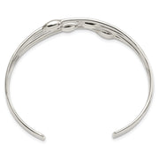 Sterling Silver Polished 4 Band Cuff Bangle