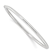 Sterling Silver Polished 3mm Hinged Round Bangle