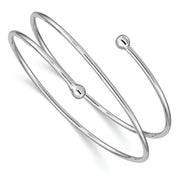 Sterling Silver Rhodium-plated Flexible Wrap Bangle
