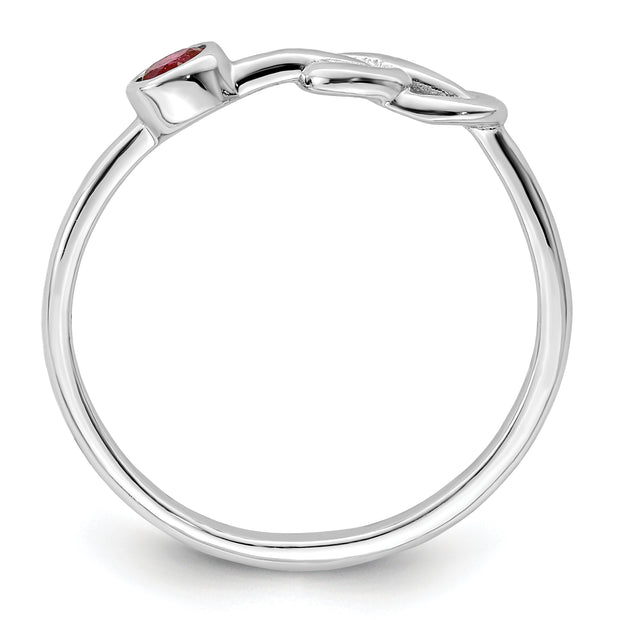 Sterling Silver Rhodium-plated Polished Infinity Lab Created Ruby Ring