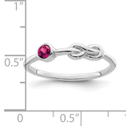 Sterling Silver Rhodium-plated Polished Infinity Lab Created Ruby Ring