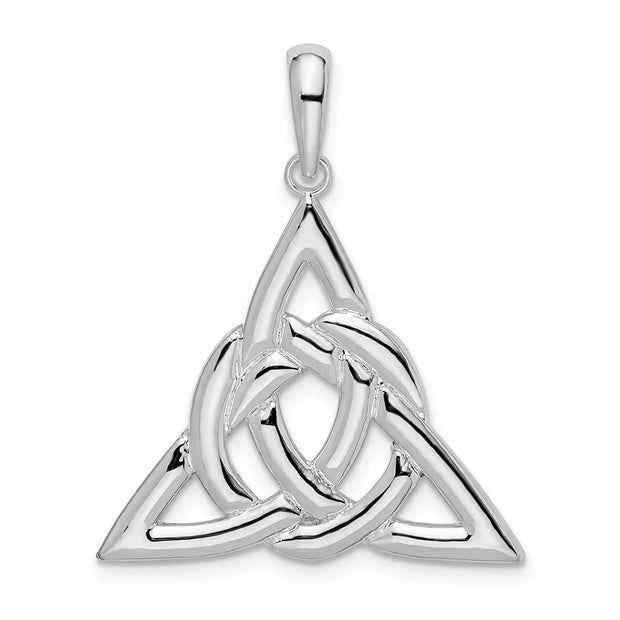 Sterling Silver Rhodium-plated Polished Celtic Trinity Knot Pendant