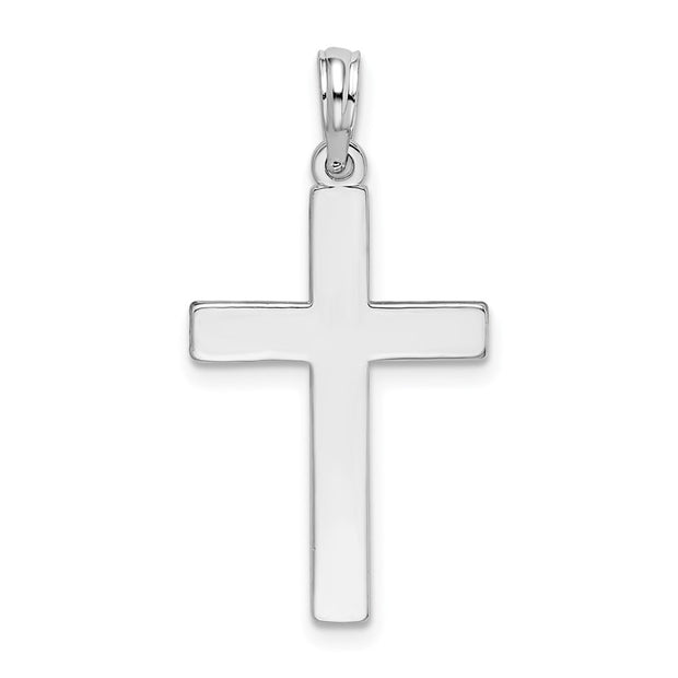 Sterling Silver Polished Flat Latin Cross Pendant