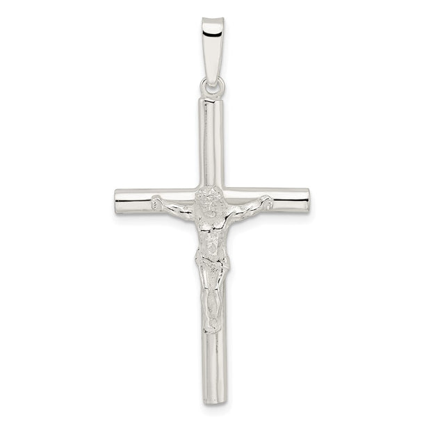 Sterling Silver Polished Large Hollow Crucifix Pendant