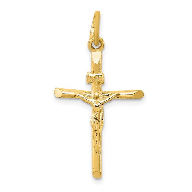 Sterling Silver Gold-tone INRI Crucifix Pendant