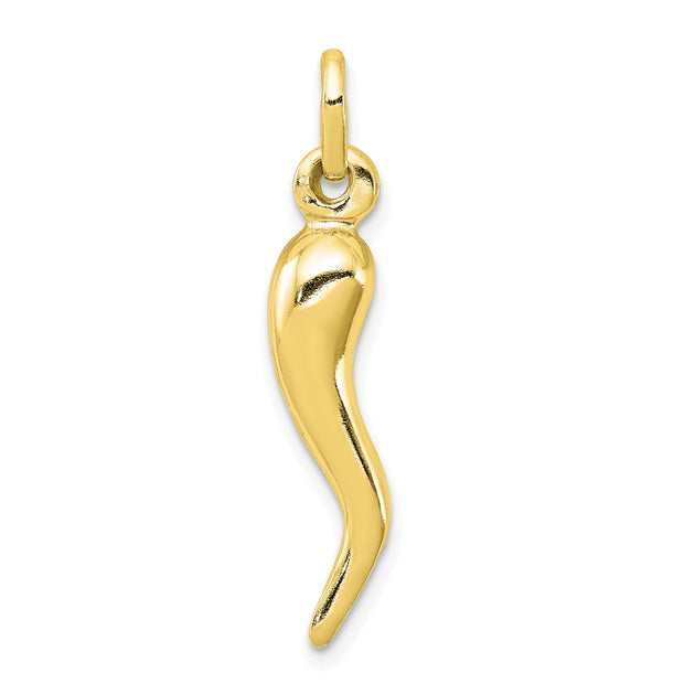 Sterling Silver Gold-tone Italian Horn Charm