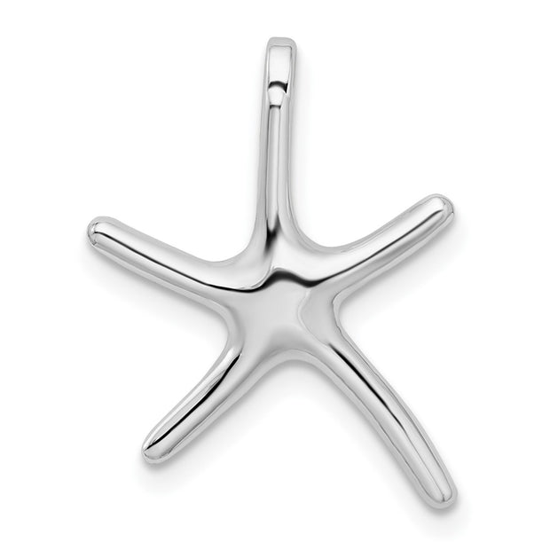 Sterling Silver Rhodium-plated Polished Dancing Starfish Slide