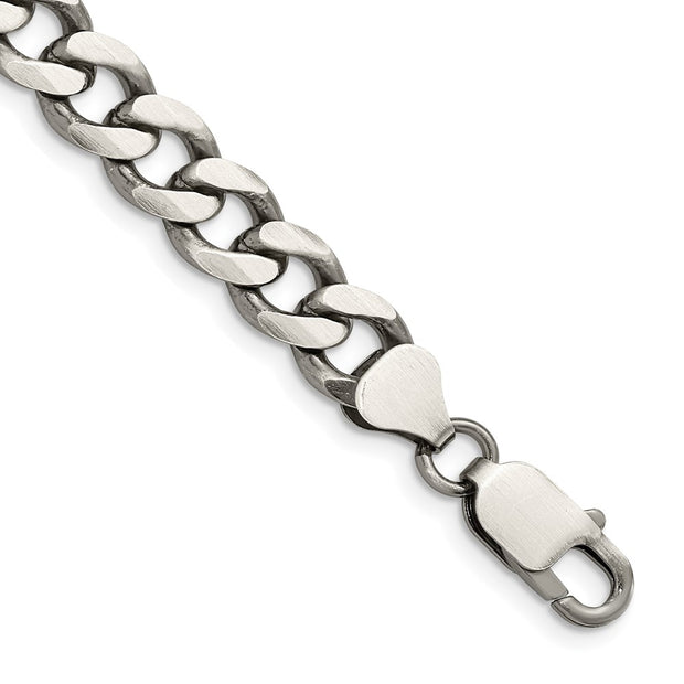 Sterling Silver Antiqued 8mm Curb Chain