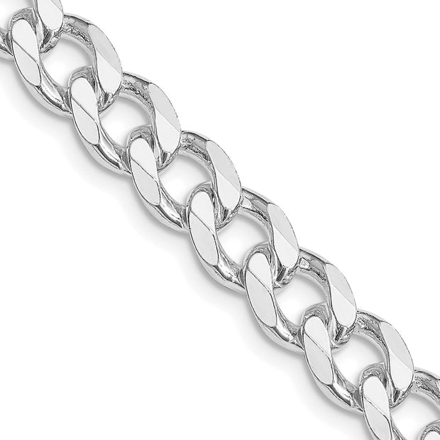 Sterling Silver Rhodium-plated 8mm Curb Chain