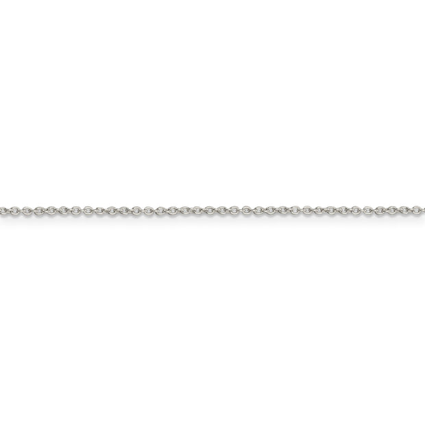 Sterling Silver Rhodium-plated 1.25mm Cable Chain