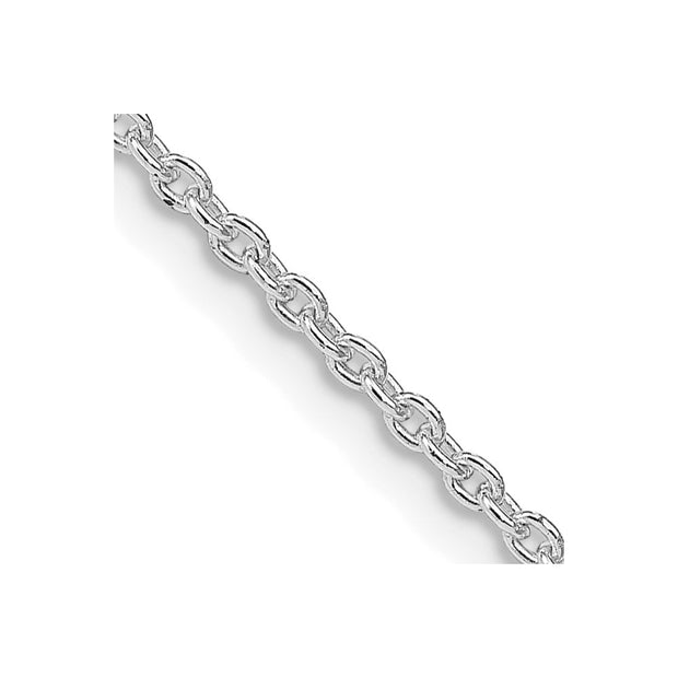 Sterling Silver Rhodium-plated 1.95mm Cable Chain