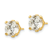 Sterling Silver Cheryl M Gold-plated CZ Stud Post Earrings