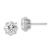 Sterling Silver Cheryl M Rhodium-plated CZ Stud Post Earrings