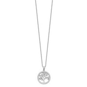 Sterling Silver Cheryl M Rhodium-plated Tree of Life CZ Necklace