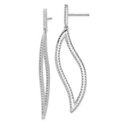 Sterling Silver Cheryl M Rhodium-plated CZ Fancy In and Out Earrings