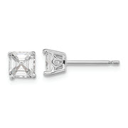 Sterling Silver Cheryl M Rhodium-plated 5mm CZ Square Post Earrings