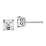 Sterling Silver Cheryl M Rhodium-plated 6mm Square CZ Post Earrings