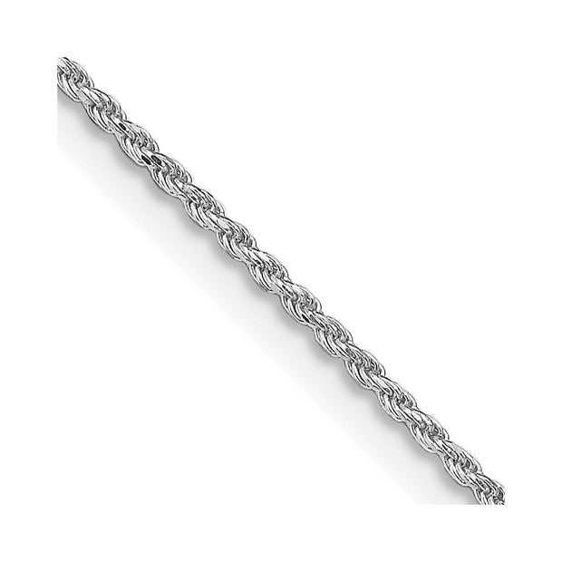 Sterling Silver Rhodium-plated 1.2mm Diamond-cut Rope Chain w/4in ext.
