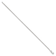 Sterling Silver 1.7mm Diamond-cut Rope Chain Anklet