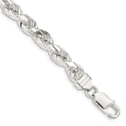 Sterling Silver 6.5mm Diamond-cut Rope Chain
