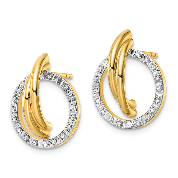 Sterling Silver Gold-Plated Diamond Mystique Post Earrings