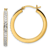 Sterling Silver Gold-plated Diamond Mystique Hoop Earrings