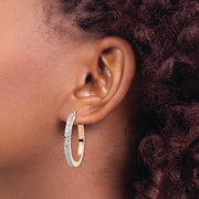 Sterling Silver Rose Gold-Plated Diamond Mystique Hoop Earrings