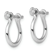 Sterling Silver Polished Small Shackle Link Screw Earrings