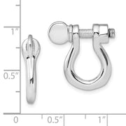 Sterling Silver Rhodium-plated Polished Shackle Link Screw Single Earring
