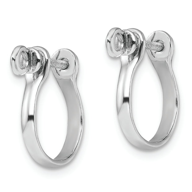 Sterling Silver Polished 3D Shackle Link Screw Earrings