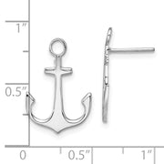 Sterling Silver Rhodium-plated Polished Anchor Post Earrings