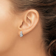 Sterling Silver Rhodium-plated CZ Post Earrings