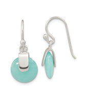 Sterling Silver Imitation Turquoise Circle Earrings