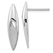 Sterling Silver Satin & Polished Fancy Drop Post Earrings