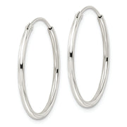 Sterling Silver Diamond-cut 1.5x25mm Endless Tube Hoop Earrings