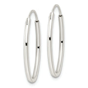 Sterling Silver Polished Endless Oval Hoop Earrings
