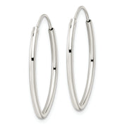 Sterling Silver Polished Endless Oval Hoop Earrings