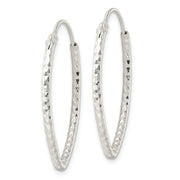 Sterling Silver Polished D/C Endless Hoop Earrings